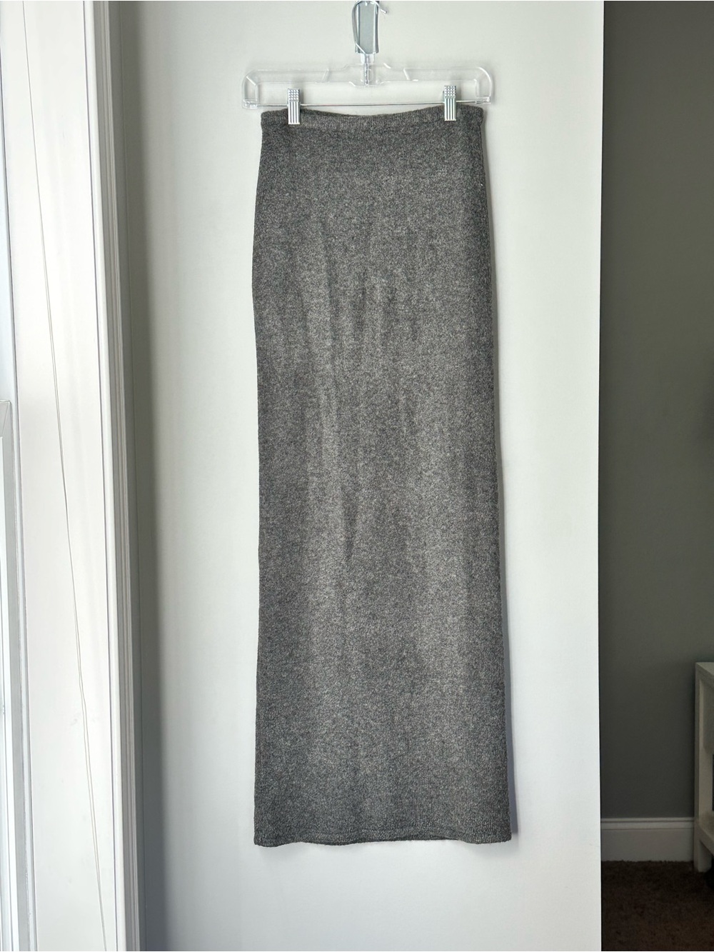 Meshki Wool Blend Maxi Skirt in Grey Size Small